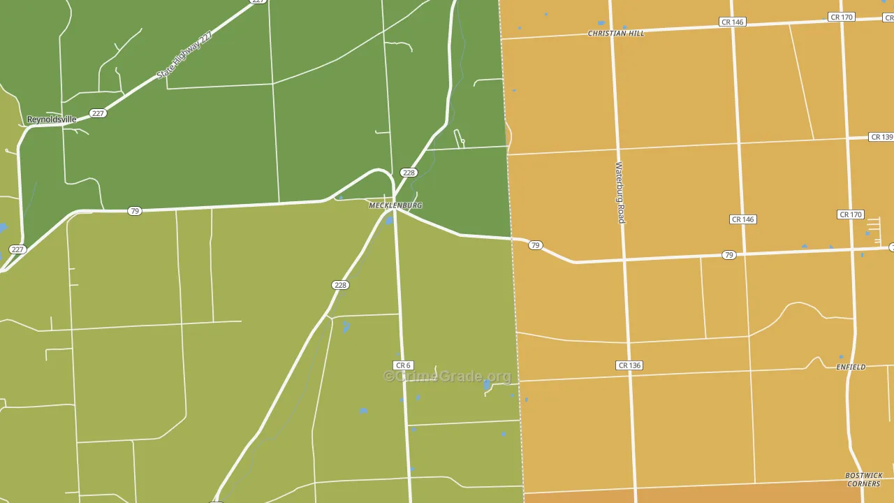 Mecklenburg, NY Map of Murder Rates