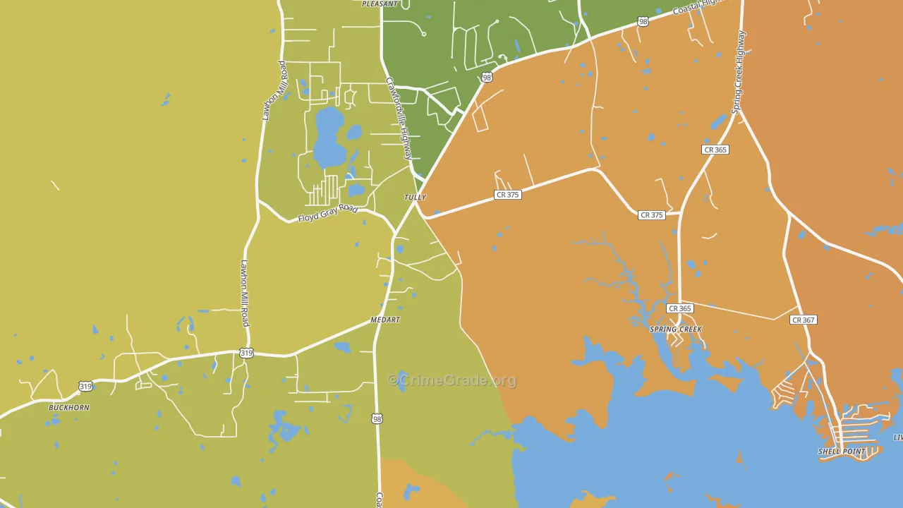 Medart, FL Map of Murder Rates