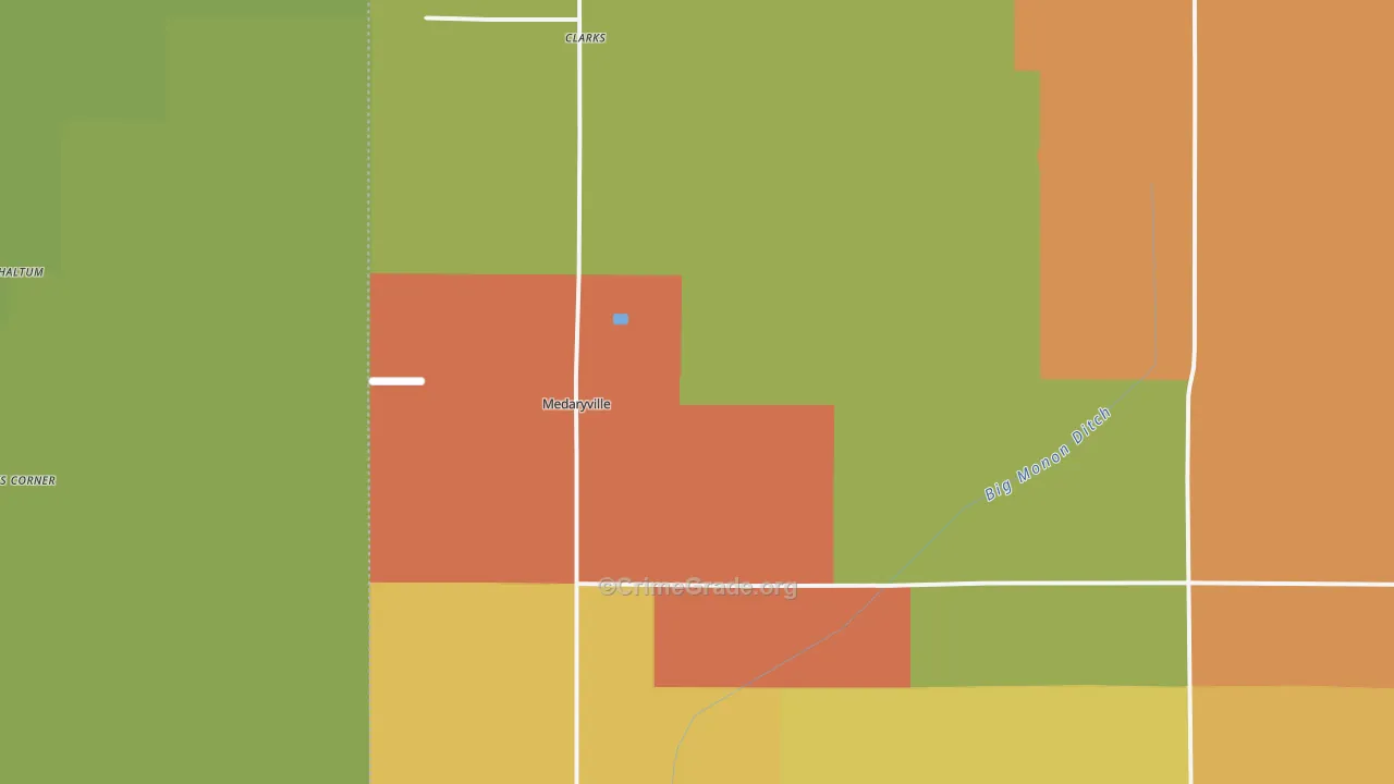 Medaryville, IN Map of Murder Rates