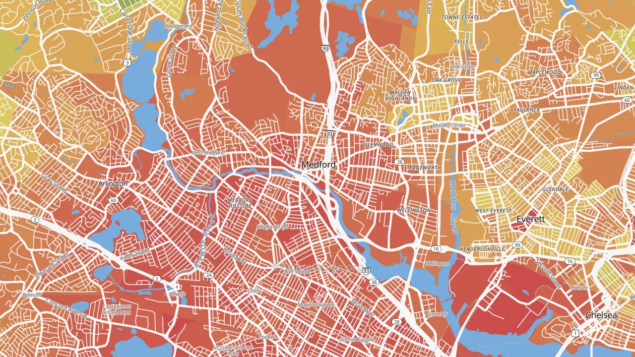 Medford, MA Map of Murder Rates