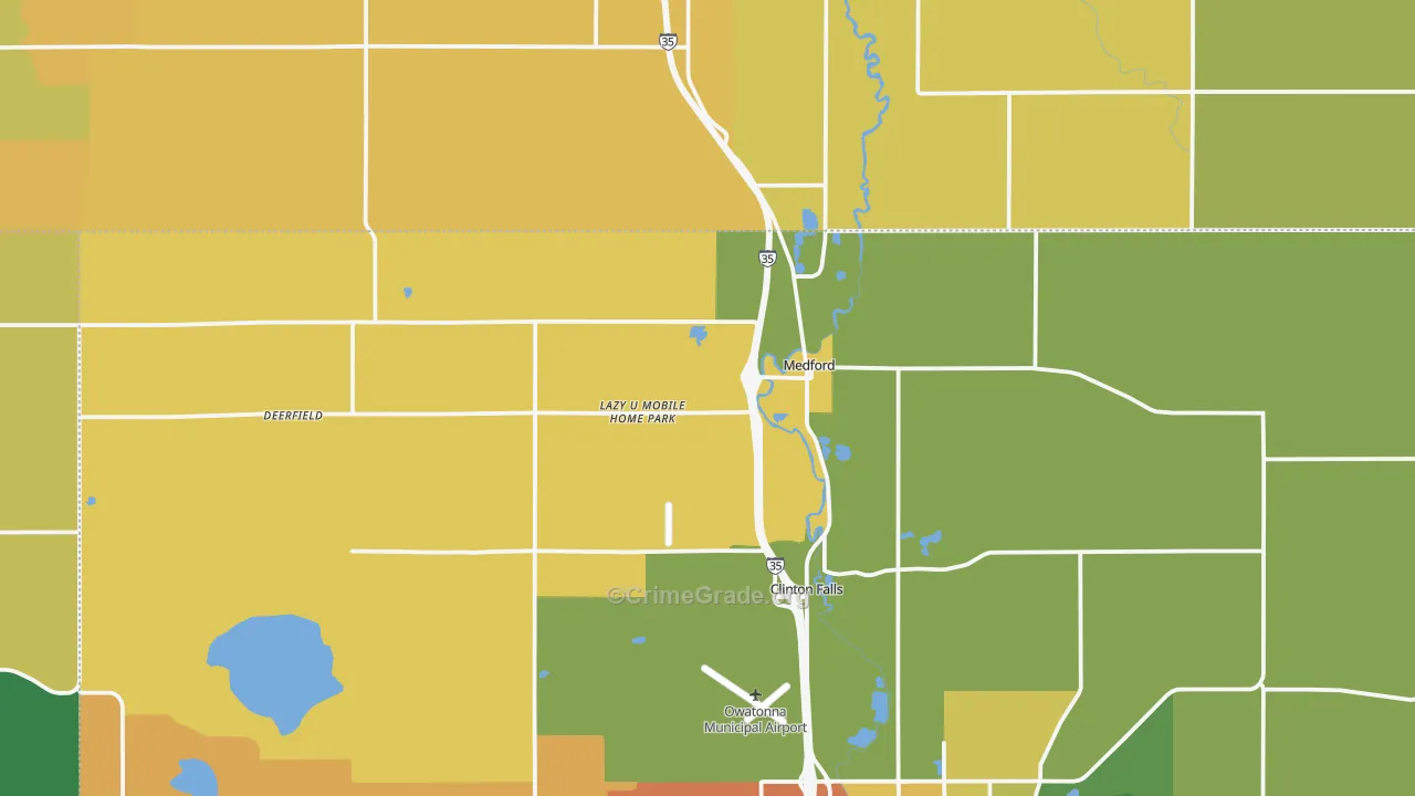 Medford, MN Map of Murder Rates