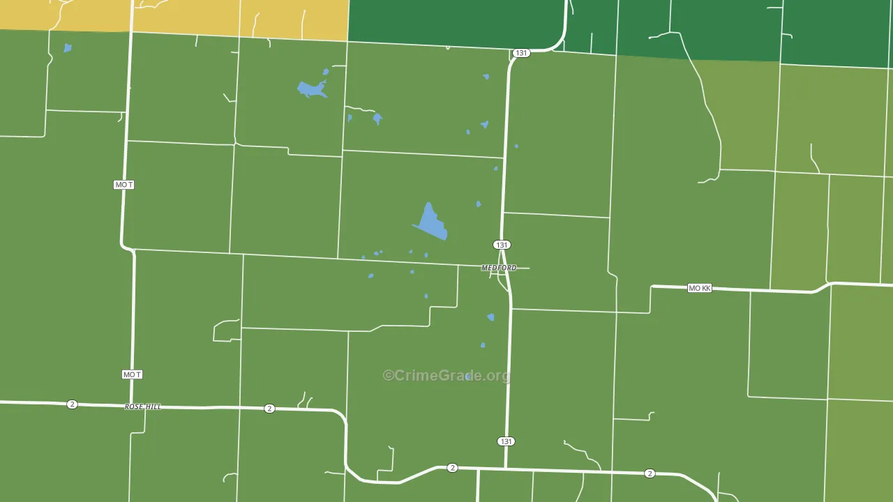 Medford, MO Map of Murder Rates