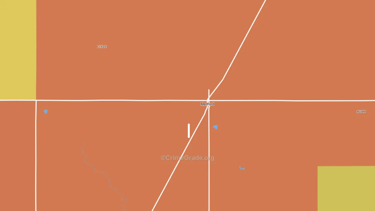 Medford, OK Map of Murder Rates
