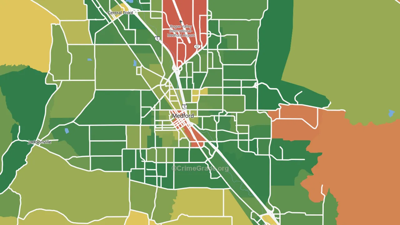 Medford, OR Map of Murder Rates