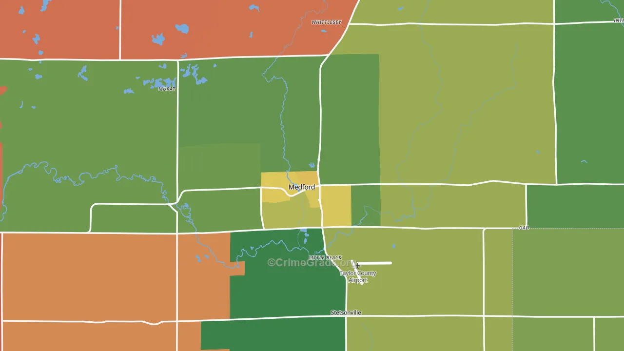 Medford, WI Map of Murder Rates
