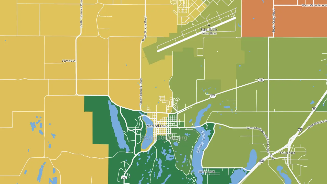 Medical Lake, WA Map of Murder Rates