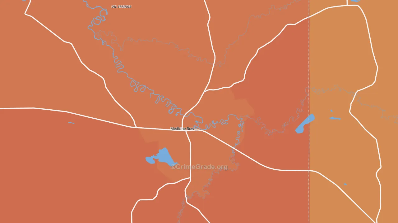 Medicine Bow, WY Map of Murder Rates