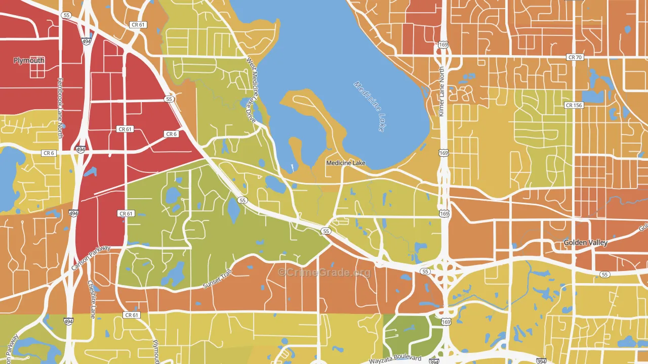 Medicine Lake, MN Map of Murder Rates
