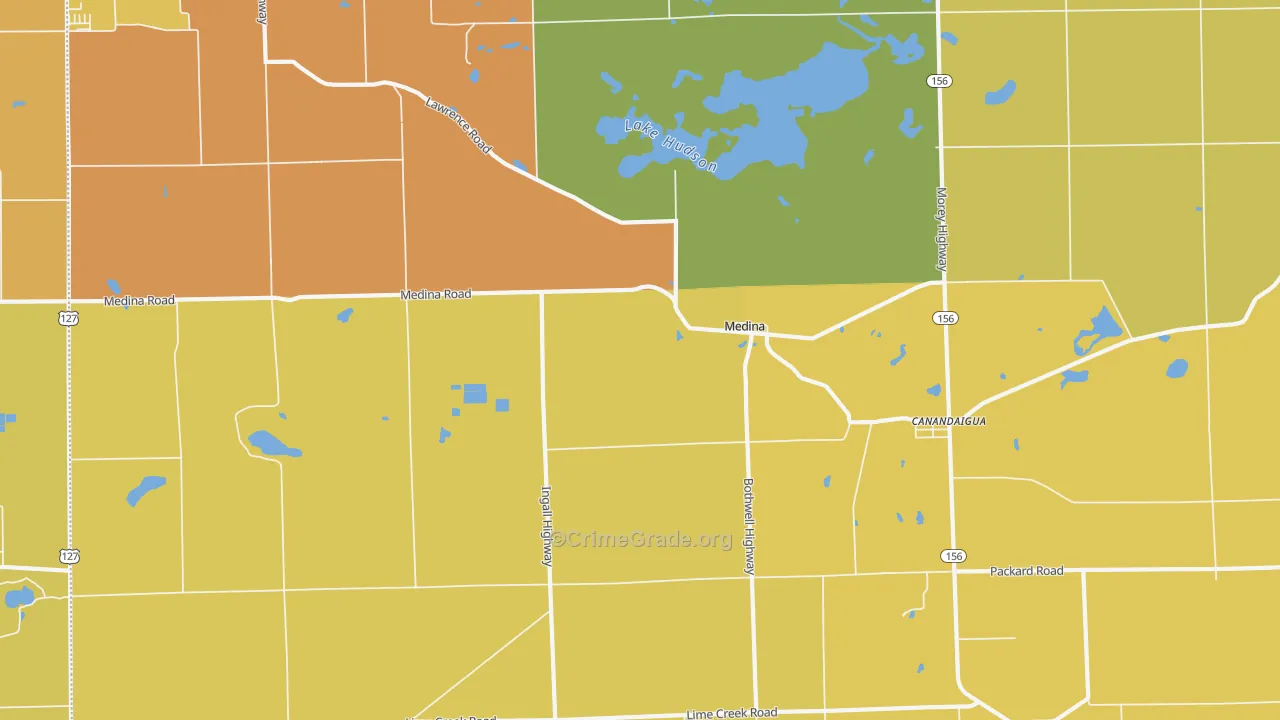 Medina, MI Map of Murder Rates