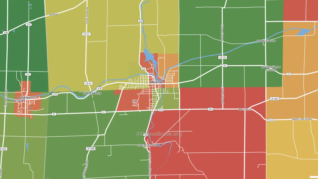 Medina, NY Map of Murder Rates