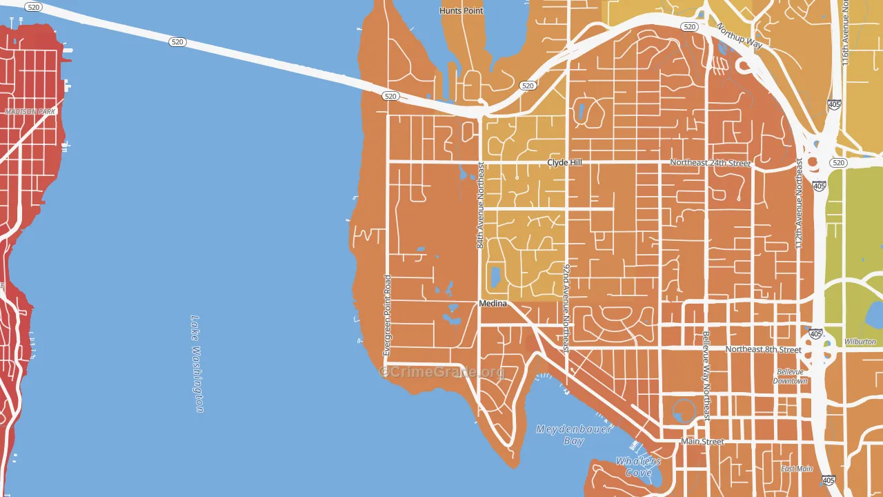Medina, WA Map of Murder Rates