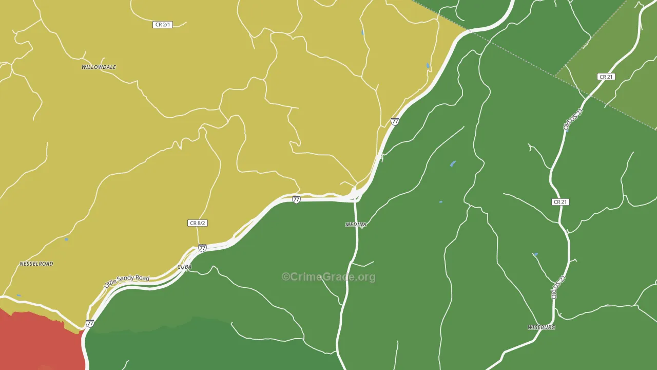 Medina, WV Map of Murder Rates