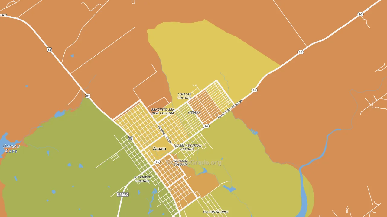 Medina, Zapata, TX Map of Murder Rates