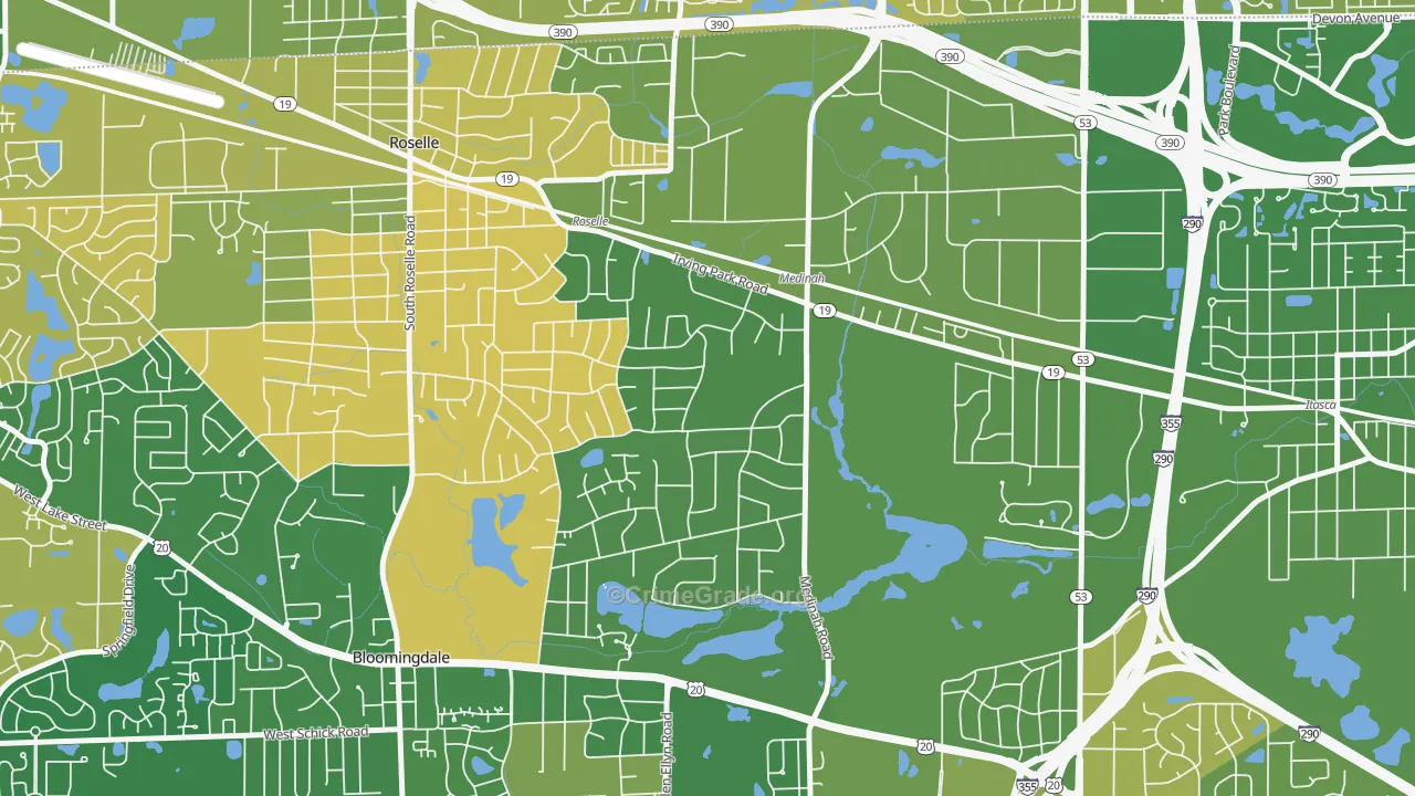 Medinah, IL Map of Murder Rates