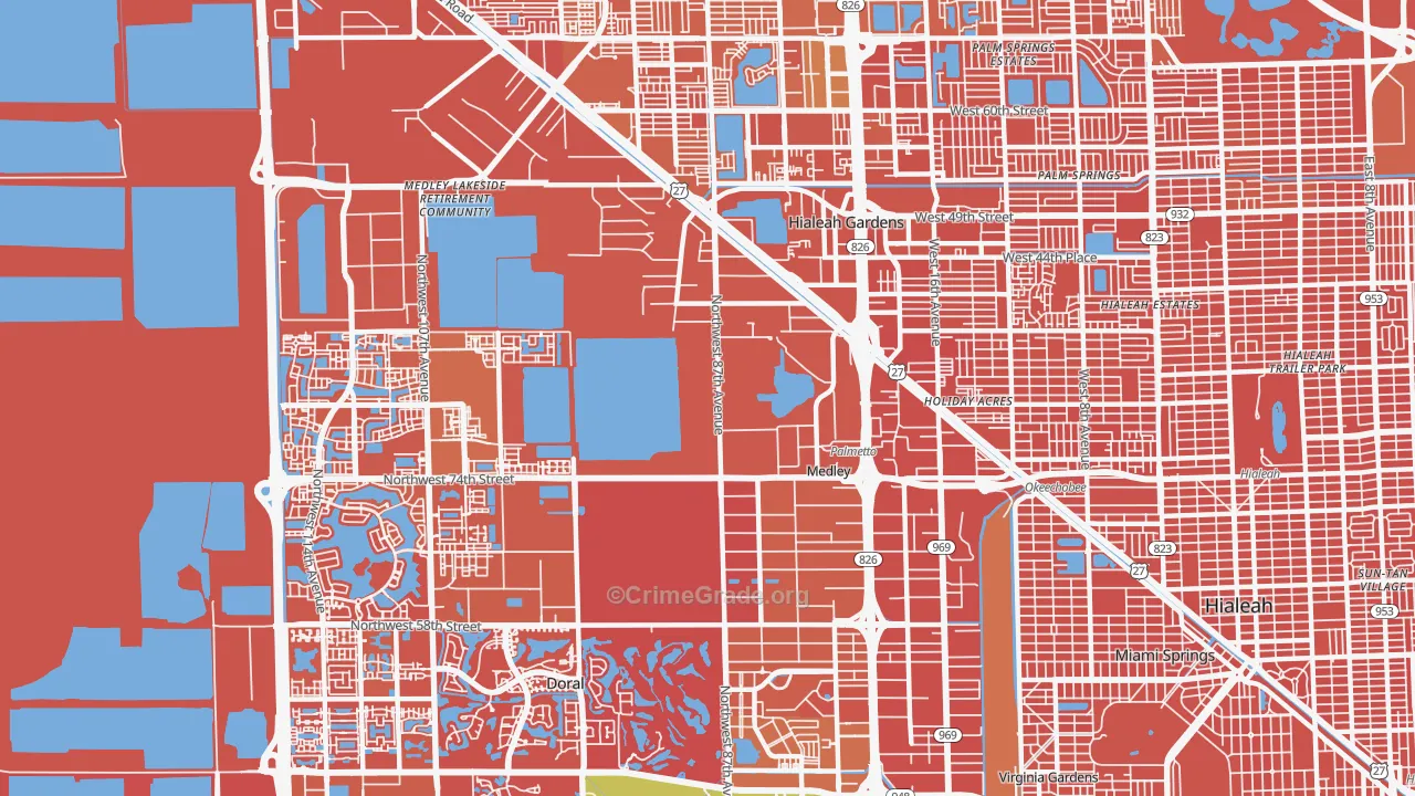 Medley, FL Map of Murder Rates