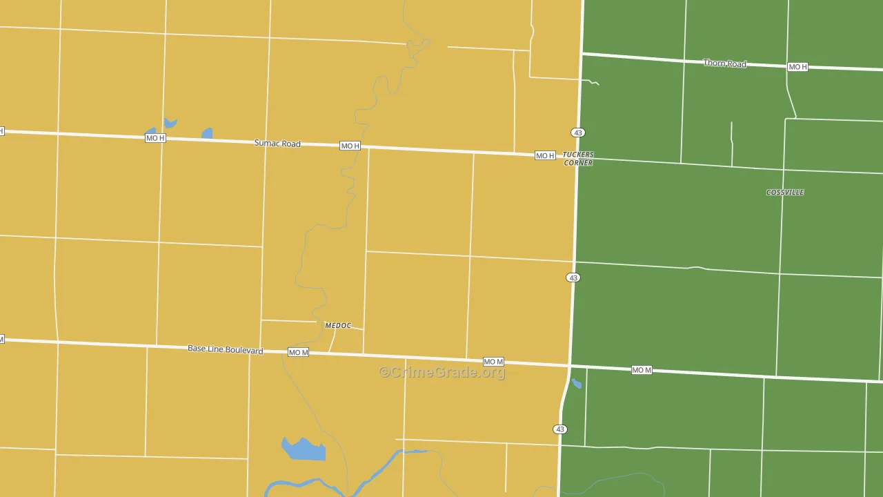Medoc, MO Map of Murder Rates