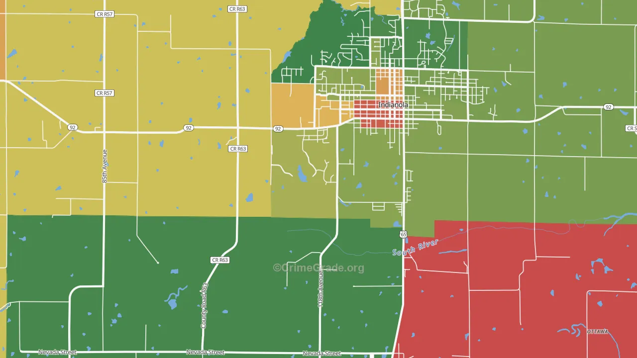 Medora, IA Map of Murder Rates