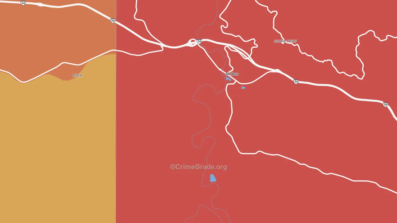 Medora, ND Map of Murder Rates