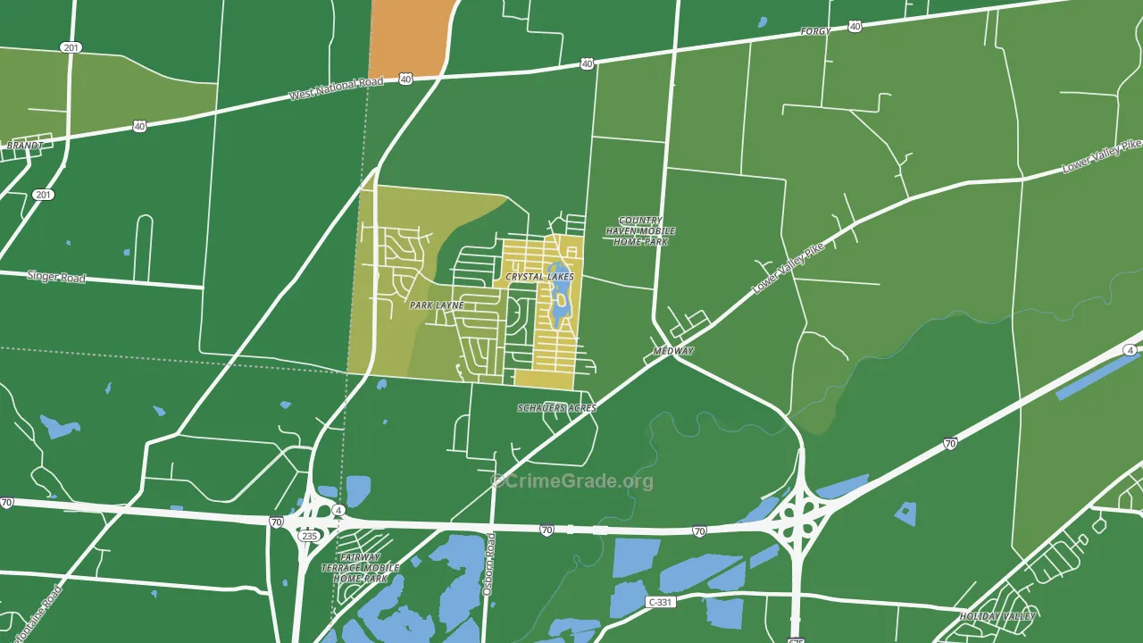 Medway, OH Map of Murder Rates