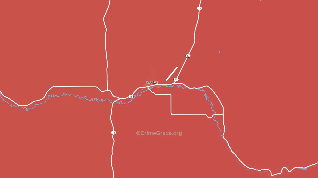 Meeker, CO Map of Murder Rates