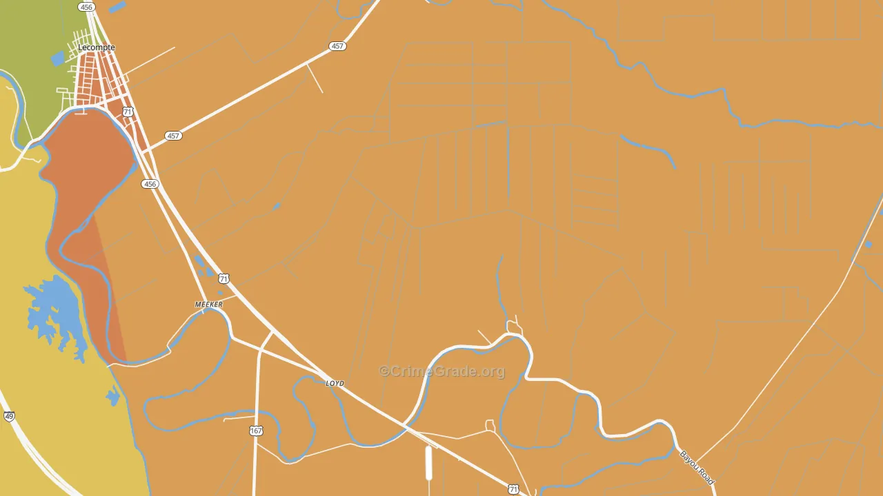 Meeker, LA Map of Murder Rates