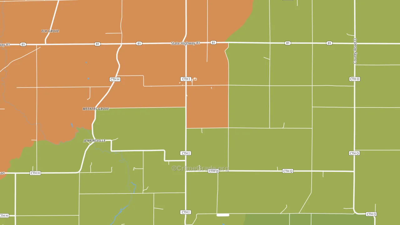 Meekers Grove, WI Map of Murder Rates
