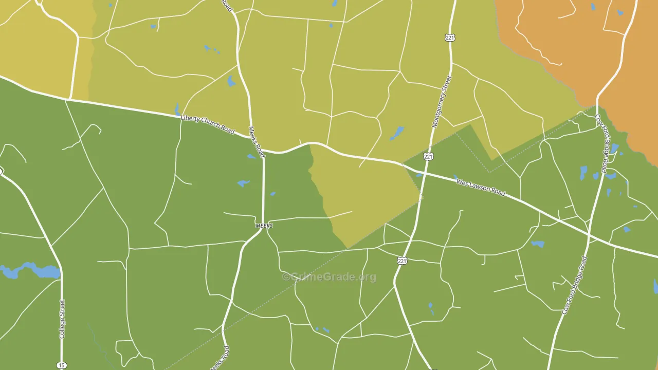 Meeks, GA Map of Murder Rates