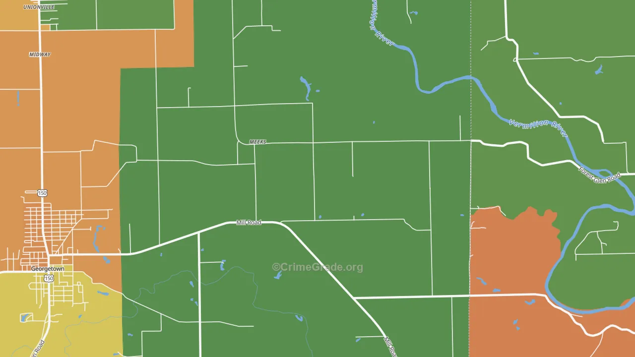 Meeks, IL Map of Murder Rates