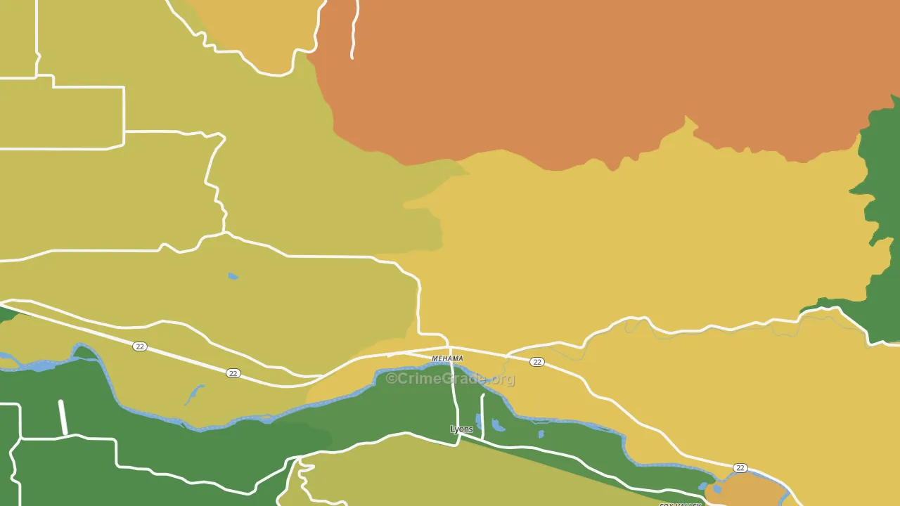 Mehama, OR Map of Murder Rates