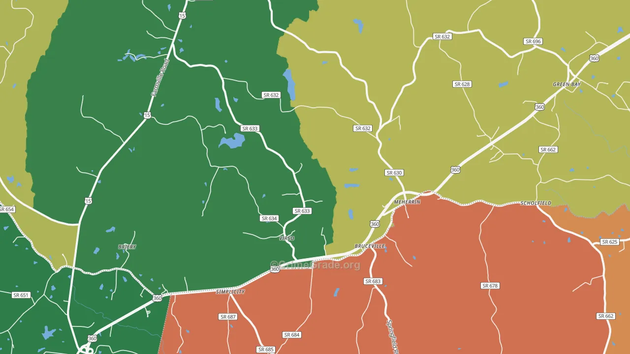 Meherrin, VA Map of Murder Rates
