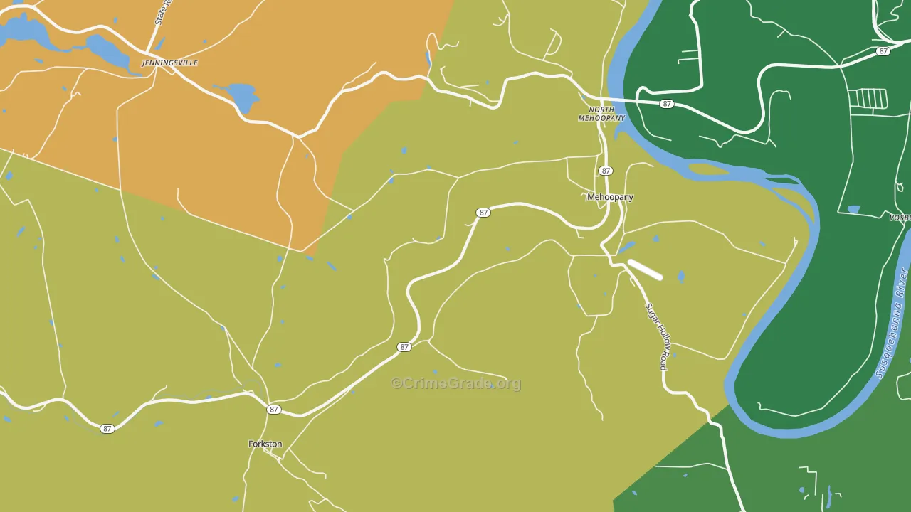 Mehoopany, PA Map of Murder Rates