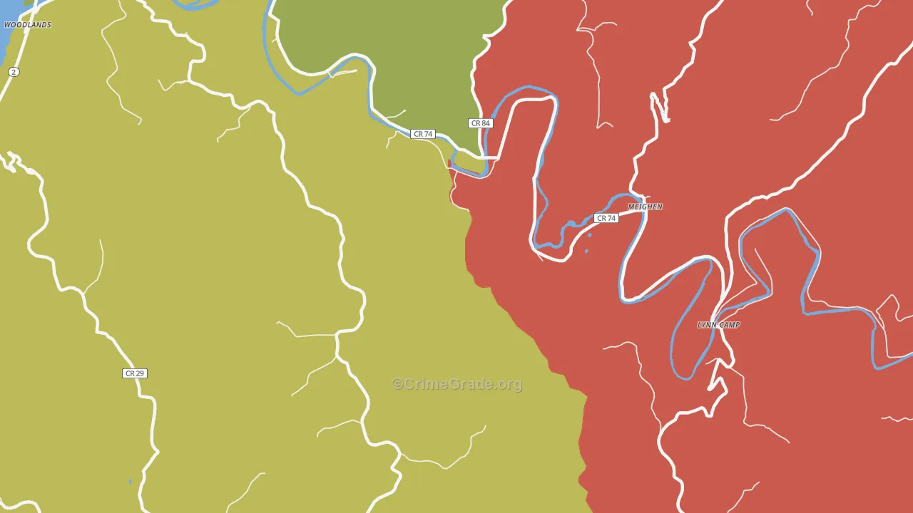 Meighen, WV Map of Murder Rates