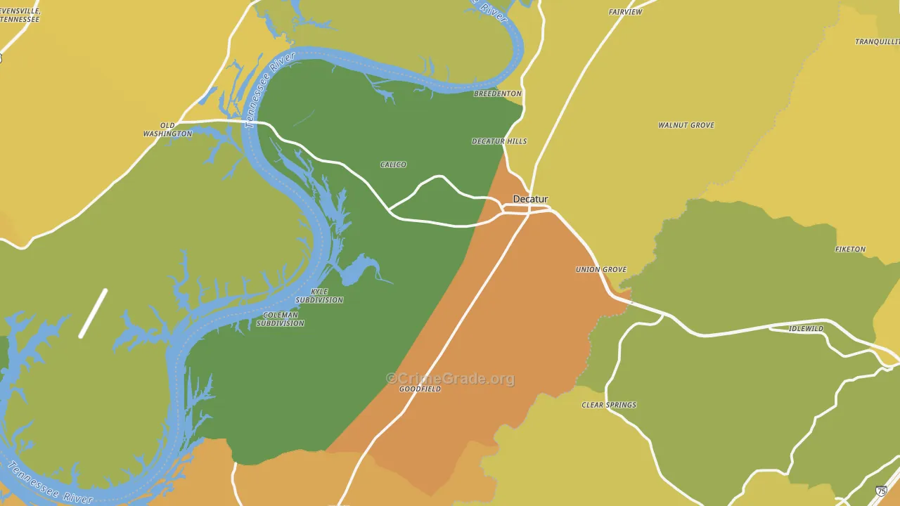 Meigs County, TN Map of Murder Rates