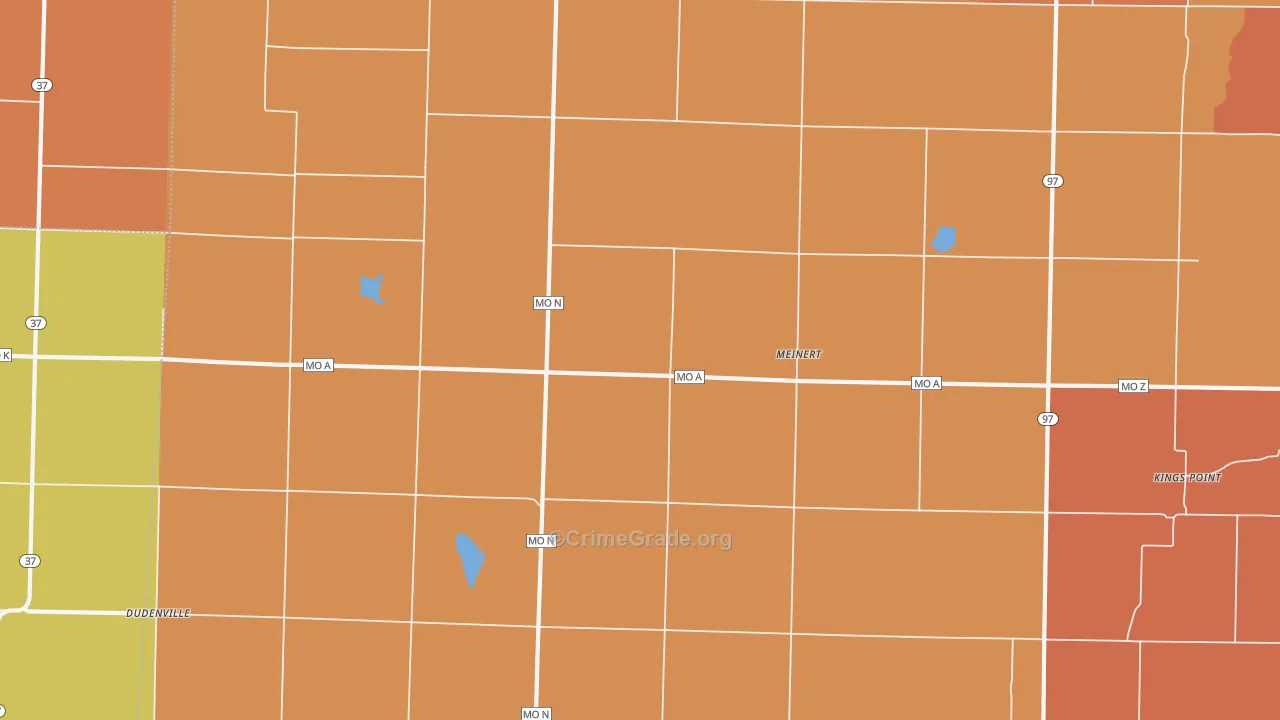 Meinert, MO Map of Murder Rates