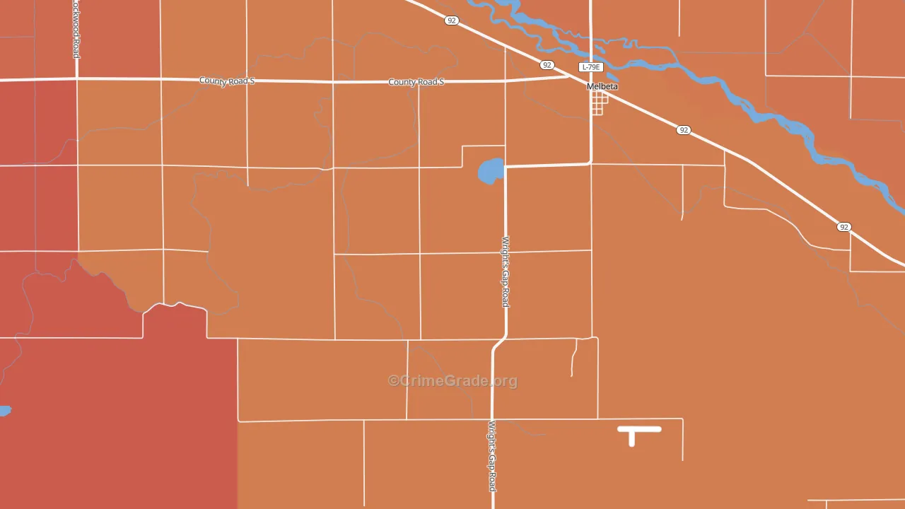 Melbeta, NE Map of Murder Rates