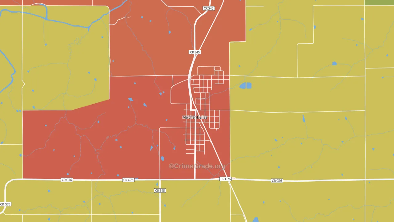 Melcher-Dallas, IA Map of Murder Rates