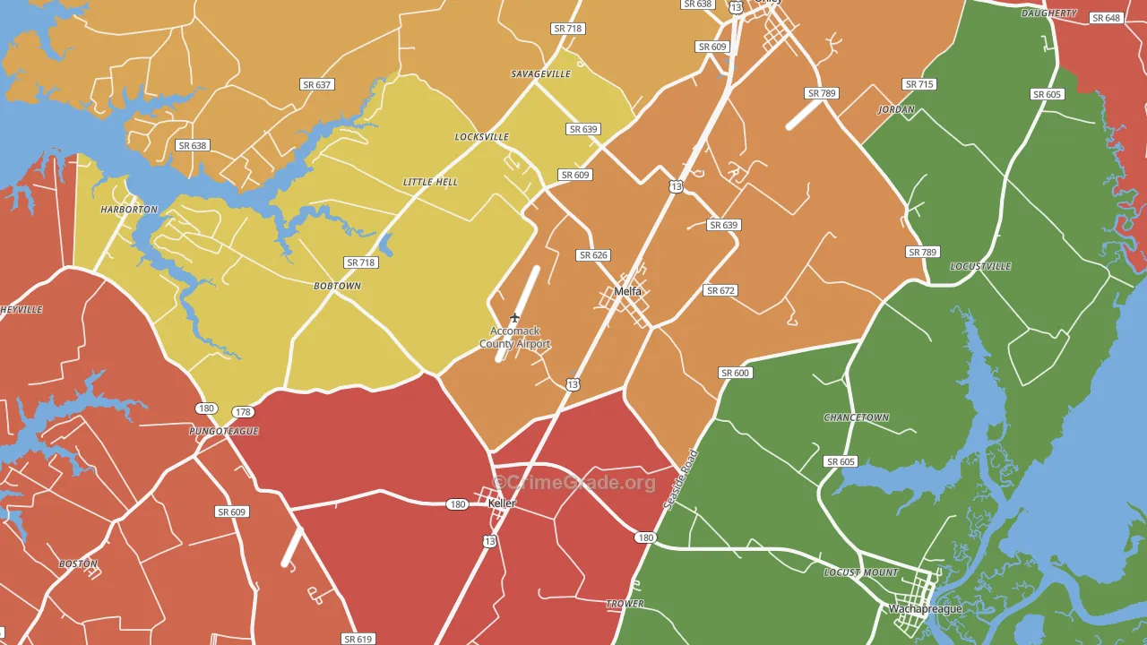 Melfa, VA Map of Murder Rates