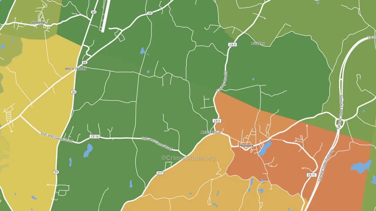 Mellenville, NY Map of Murder Rates