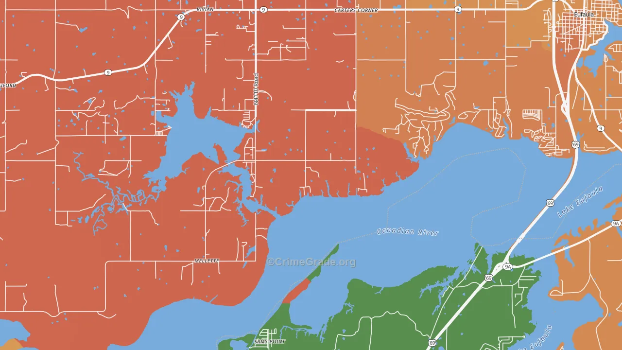 Mellette, OK Map of Murder Rates