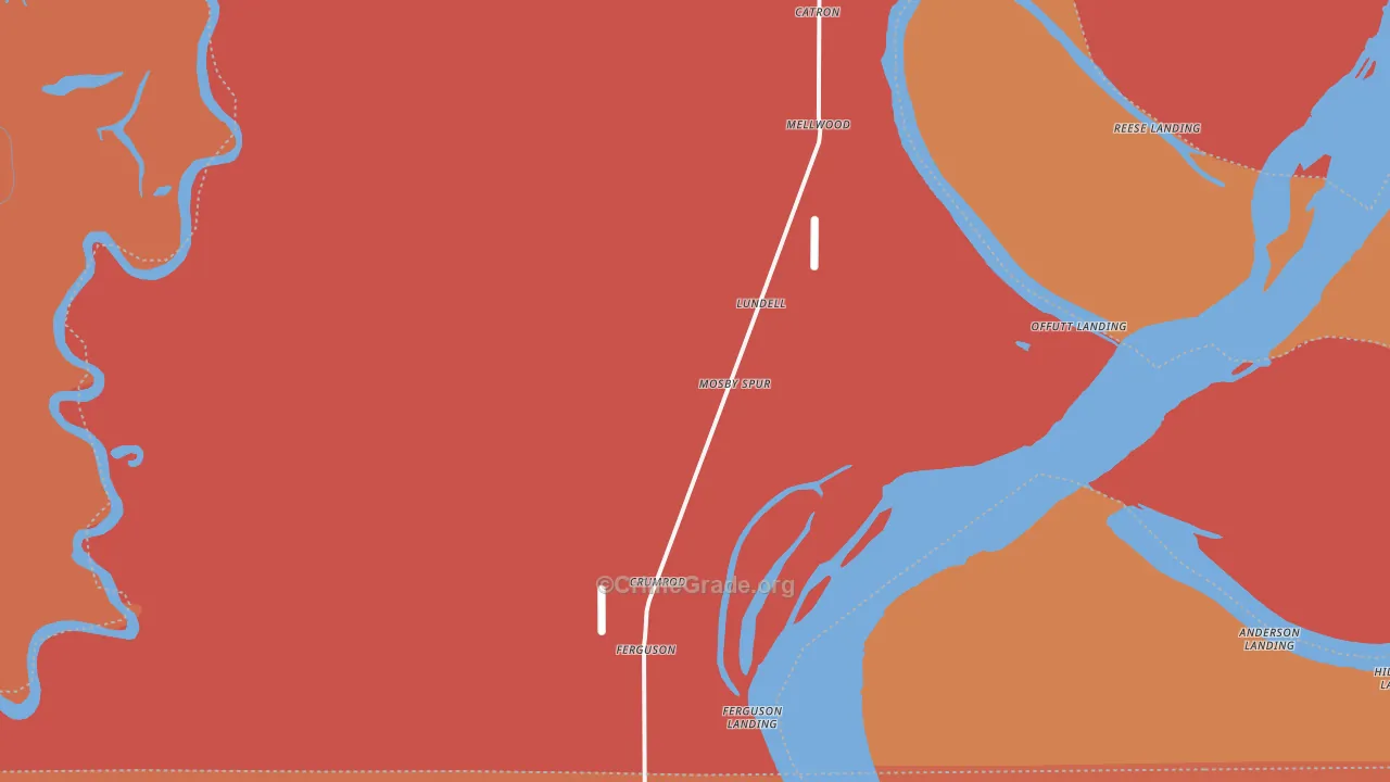Mellwood, AR Map of Murder Rates