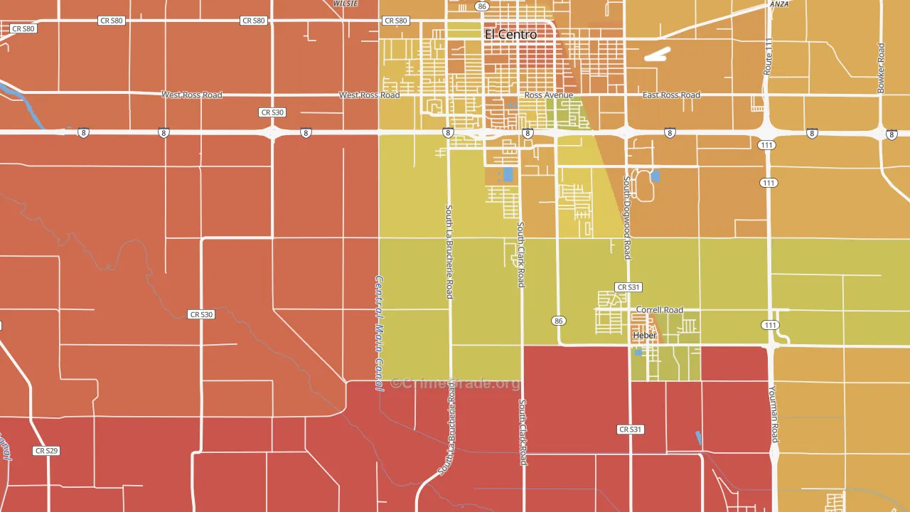 Meloland, CA Map of Murder Rates