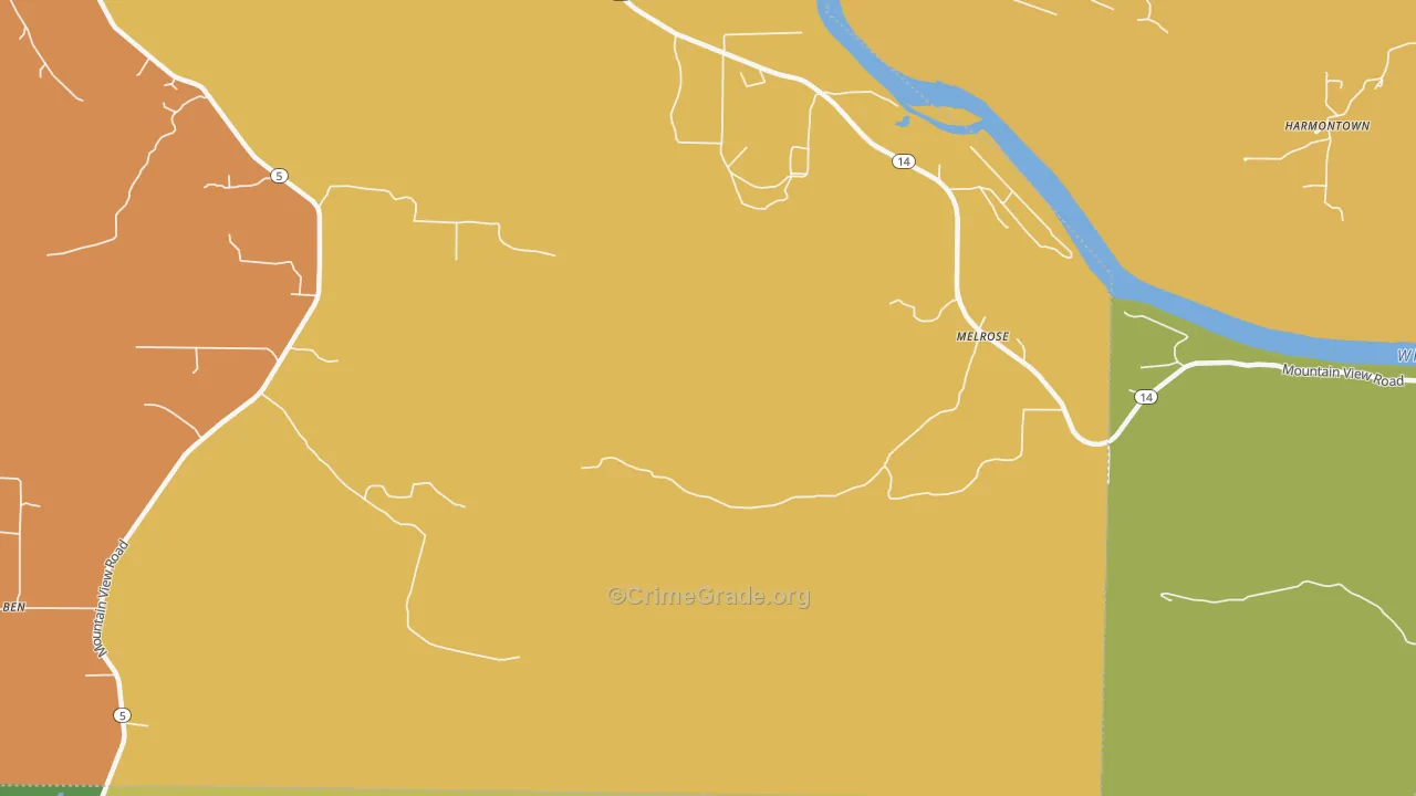 Melrose, AR Map of Murder Rates