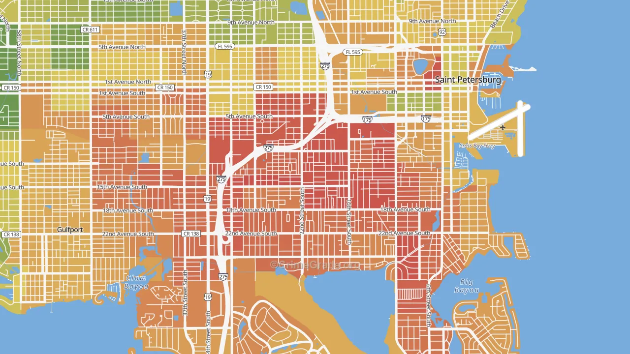 Melrose Mercy, St. Petersburg, FL Map of Murder Rates