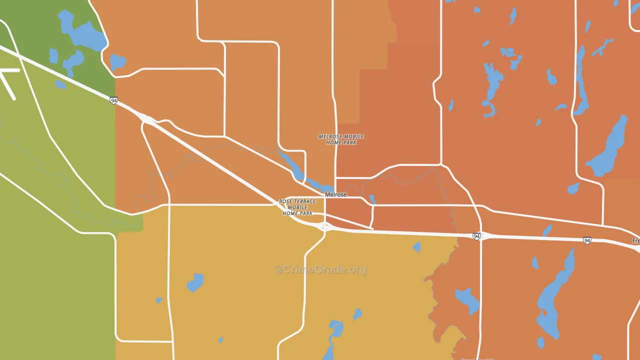 Melrose, MN Map of Murder Rates