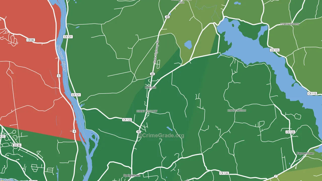Melrose, NY Map of Murder Rates
