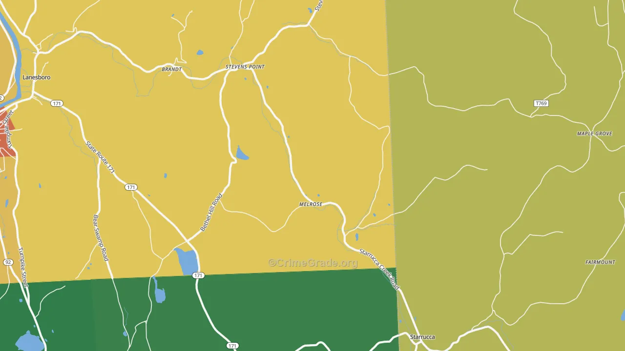 Melrose, PA Map of Murder Rates