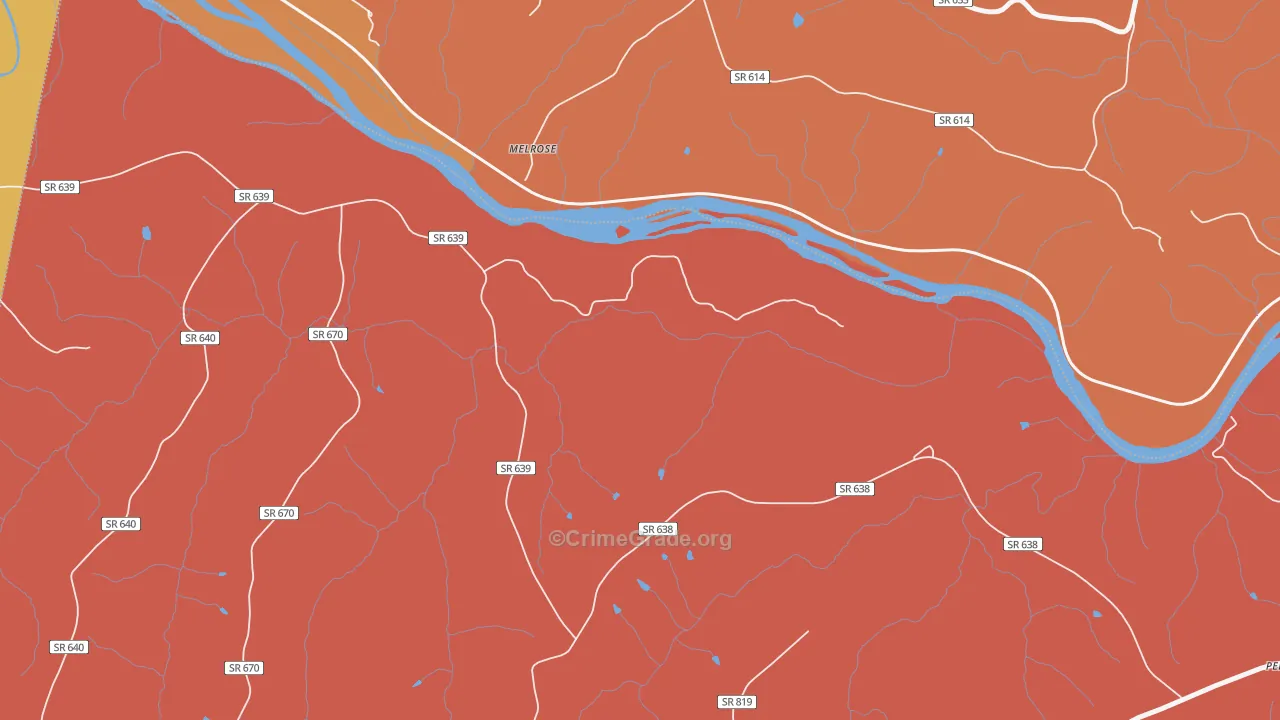 Melrose, VA Map of Murder Rates