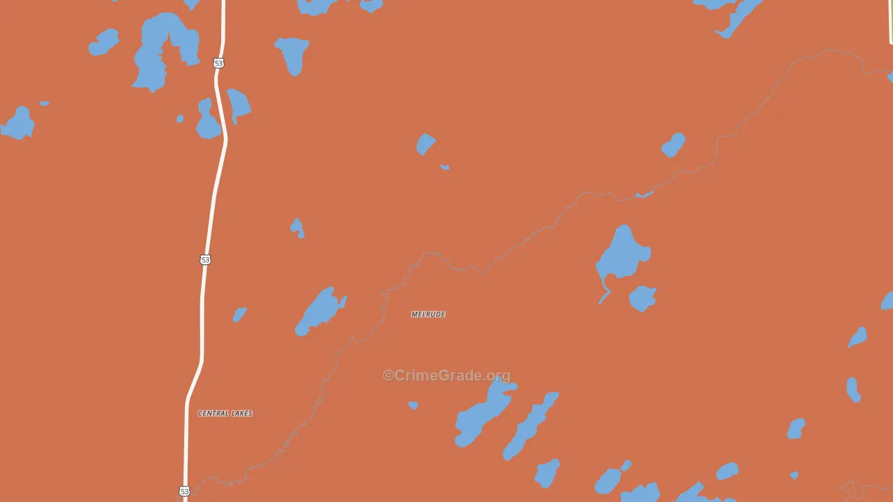 Melrude, MN Map of Murder Rates