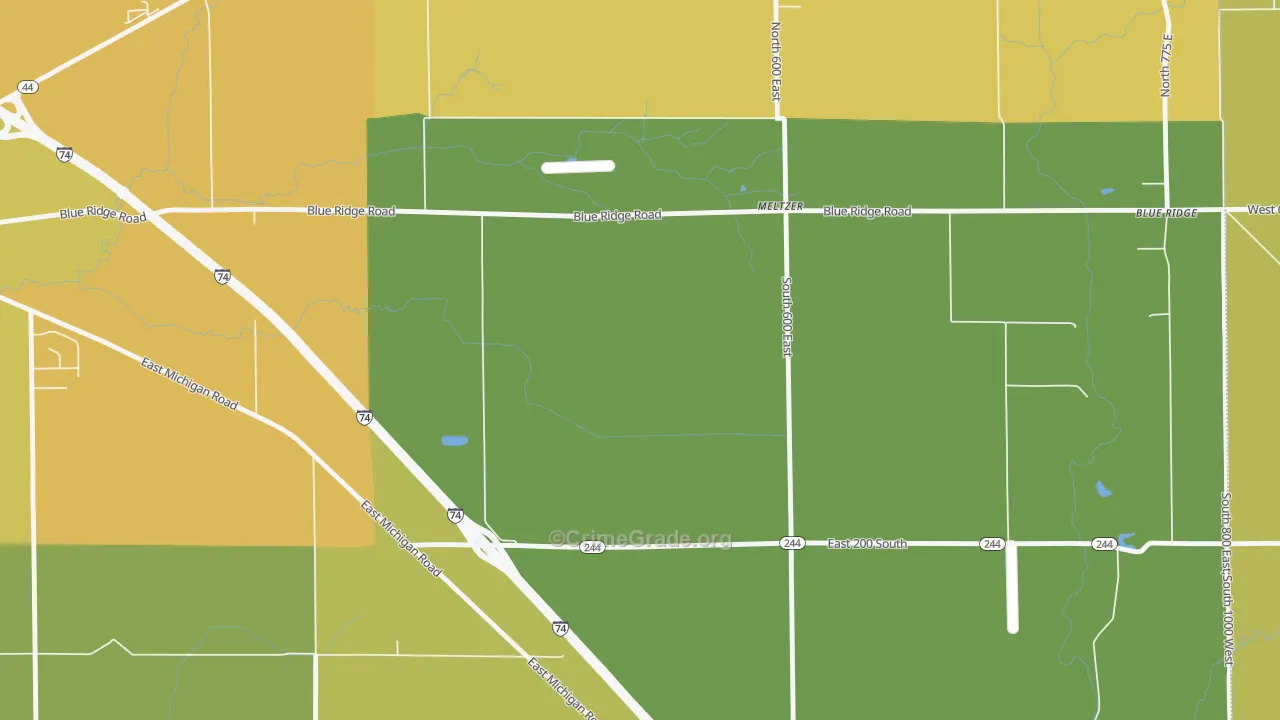 Meltzer, IN Map of Murder Rates