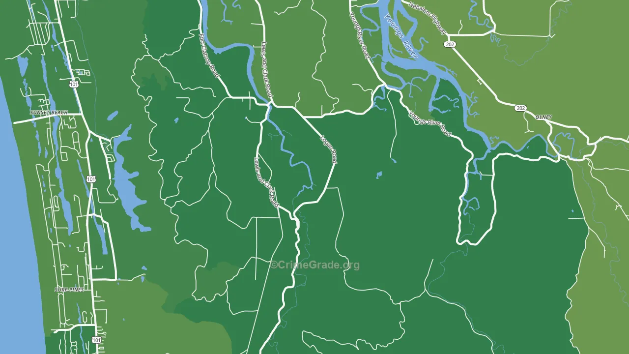 Melville, OR Map of Murder Rates